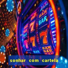 sonhar com cartela de bingo